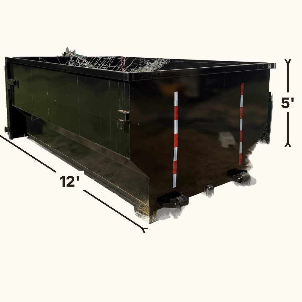 Yak Dumpsters 15-yard dumpster — 12 ft long with 5 ft walls